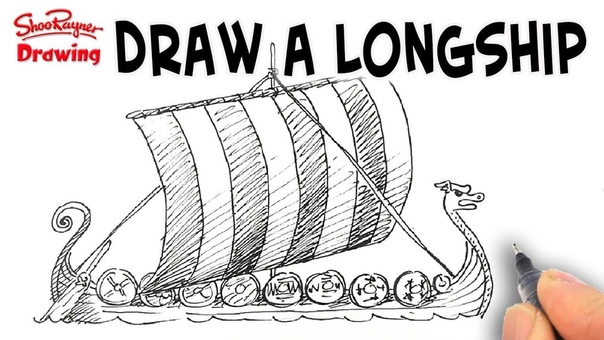 How to draw a Viking Longship spoken