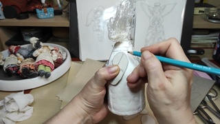 АНГЕЛ. (украшение макушки ёлки). Урок номер 3. Рисуем завитки.