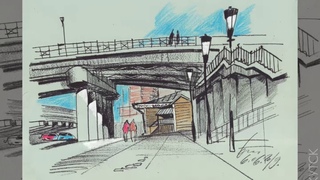 Городские зарисовки, пленэр. Карандаш, рисунок, urbansketch Беседин Олег