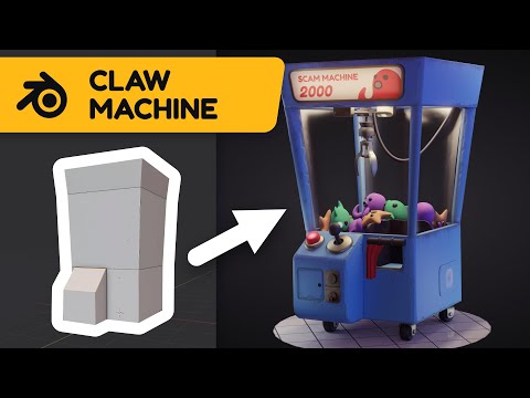 Claw Machine in Blender and Substance Painter 3 D Modeling