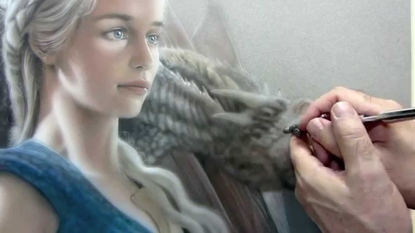 Daenerys Targaryen Airbrush, Colored Pencil Time