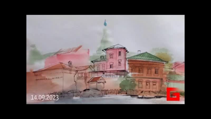 Городская зарисовка Пленэр Акварель Рисую и рассказываю Real