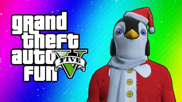 GTA 5 Funny Moments Waiting for Christmas, Santa Claus Delirious, Penguin Mask, Dance