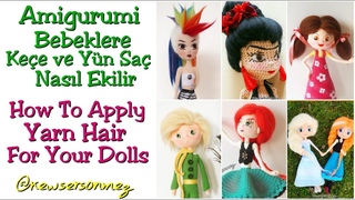 Amigurumi kee sa yapm (how to make yarn felt hair for dolls)
