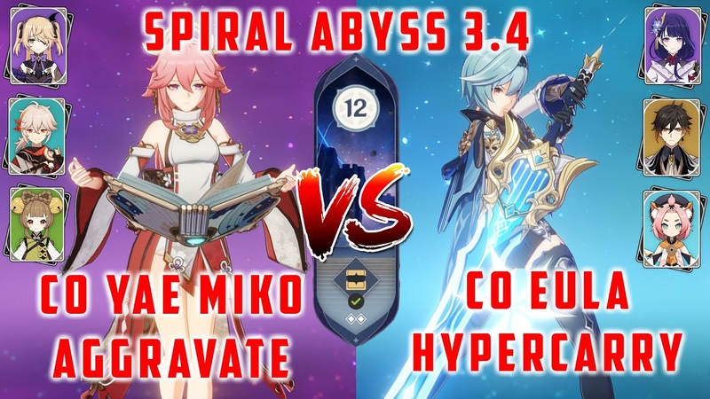 C0 Яэ Мико Aggravate C0 Эола Hypercarry Витая Бездна 12 Этаж Genshin Impact Abyss 3.